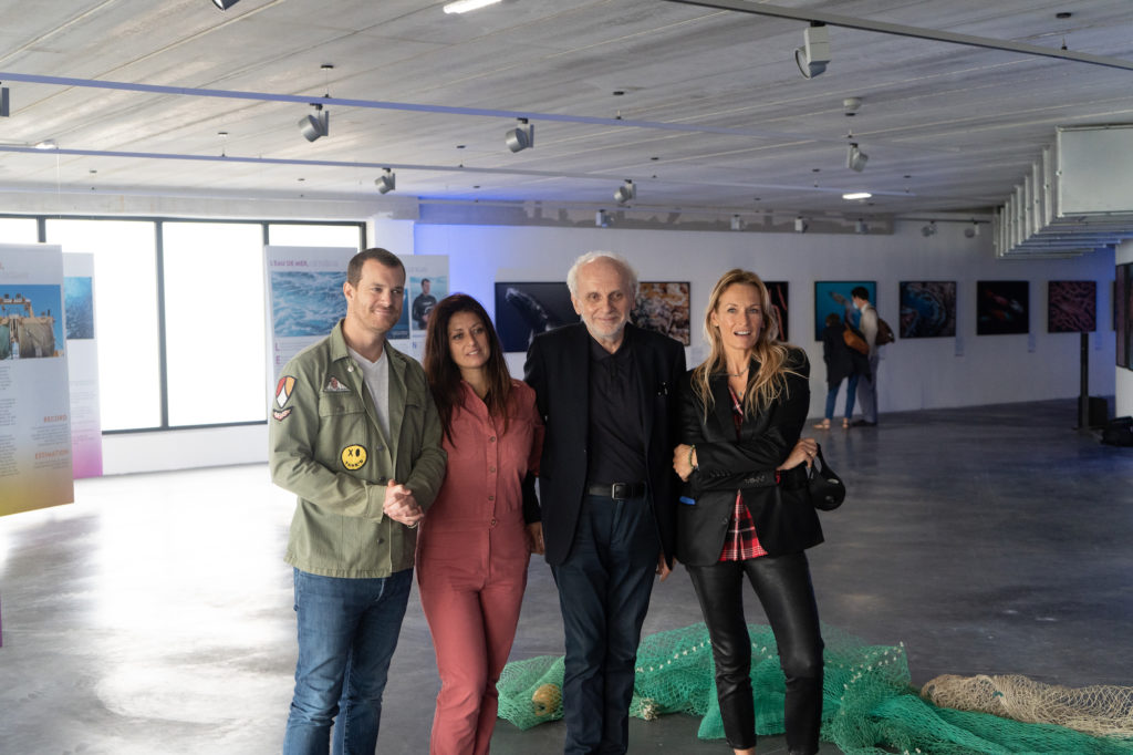 Les yeux dans le bleu inauguration : Rodolphe Guignard, Géraldine Parodi, Norbert Fradin, Estelle Lefébure.